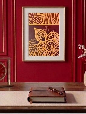 Painting by Khephra Floral Zebra Wall Art Print Unframed